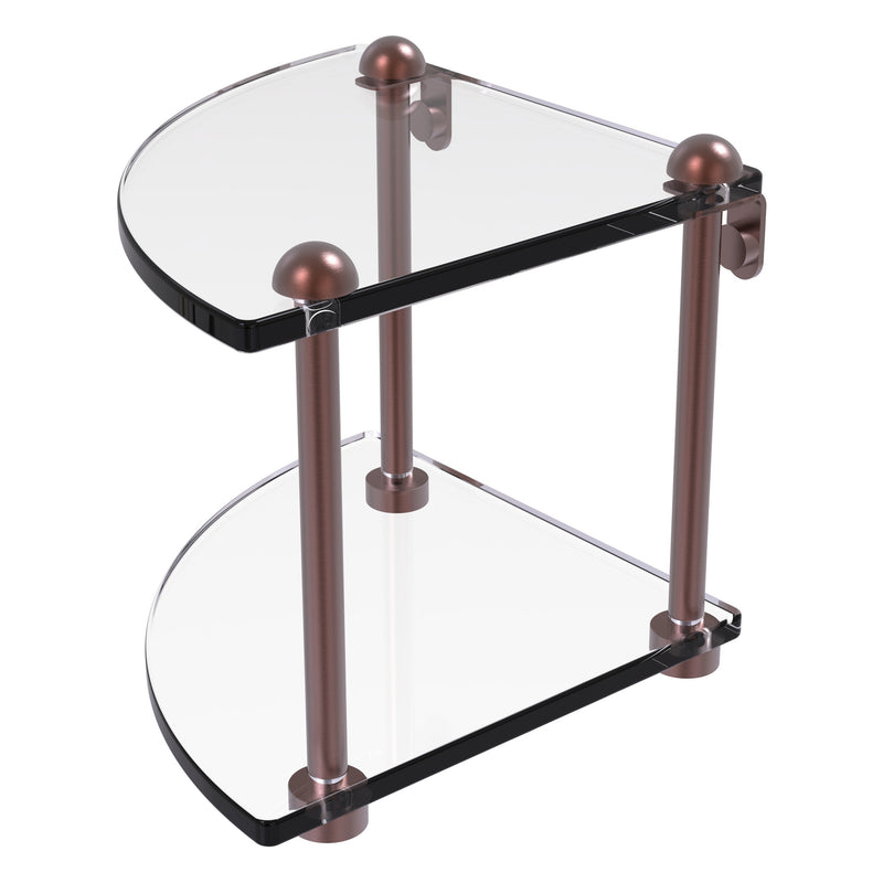 Two Tier Corner Glass Shelf