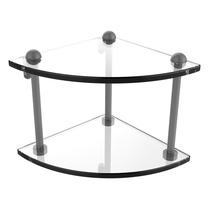 Two Tier Corner Glass Shelf