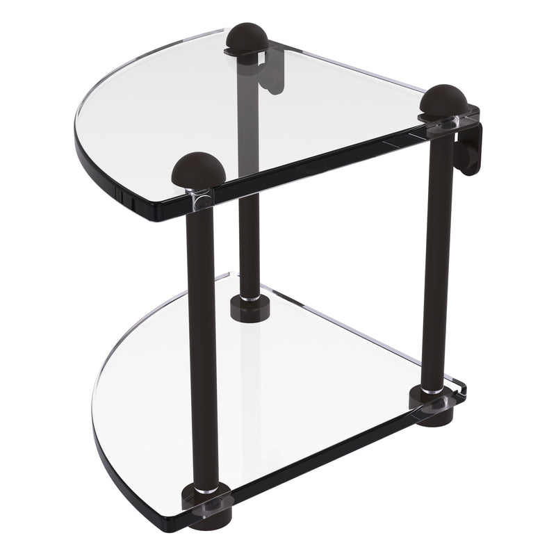 Two Tier Corner Glass Shelf