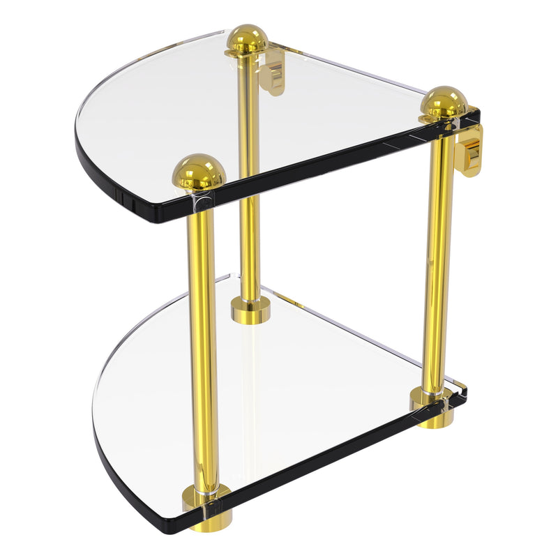 Two Tier Corner Glass Shelf