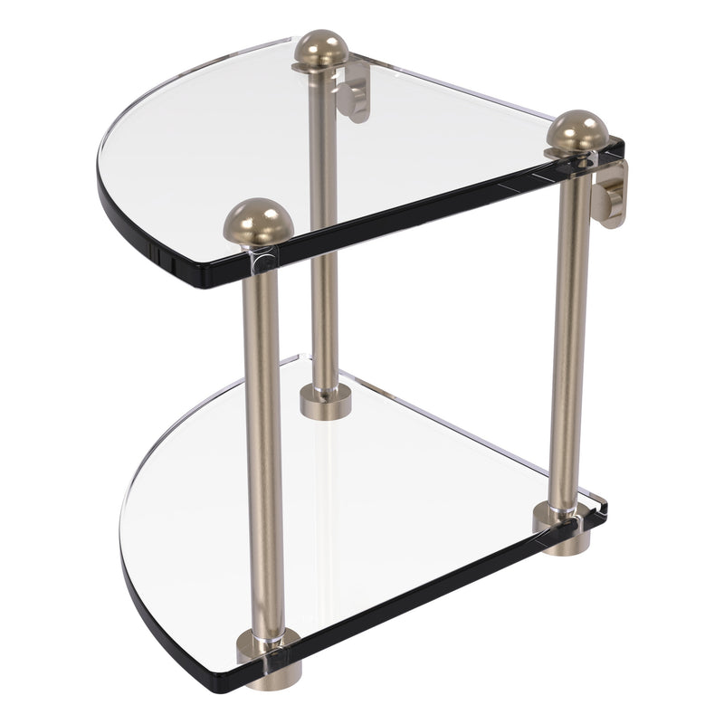 Two Tier Corner Glass Shelf