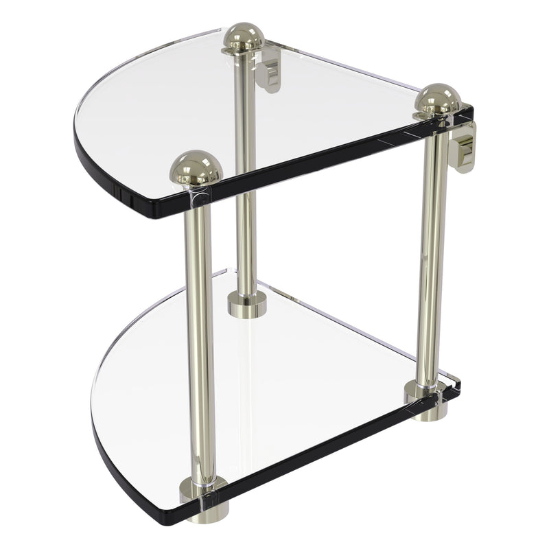 Two Tier Corner Glass Shelf