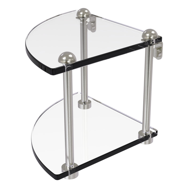 Two Tier Corner Glass Shelf