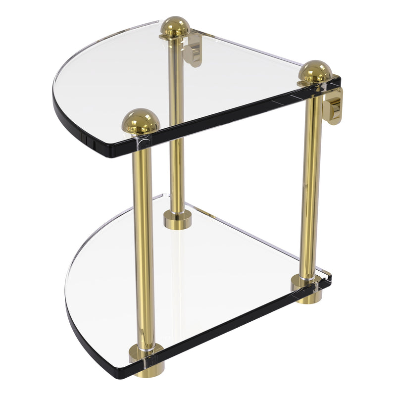 Two Tier Corner Glass Shelf