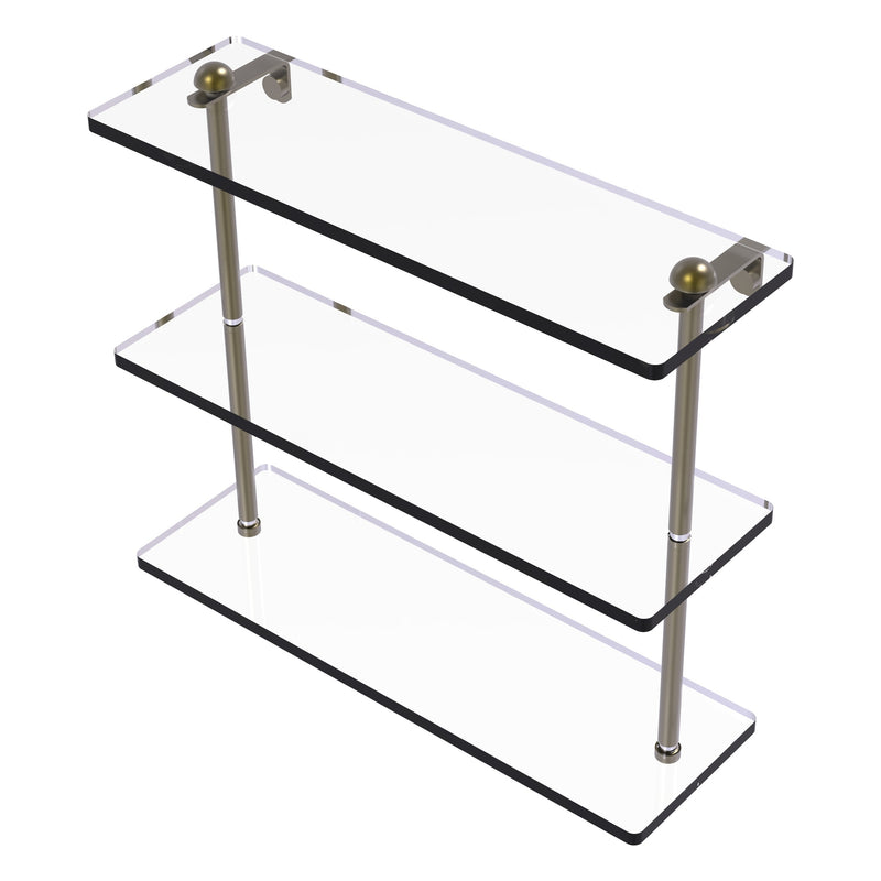 Triple Tiered Vanity Glass Shelf with Beveled Edges