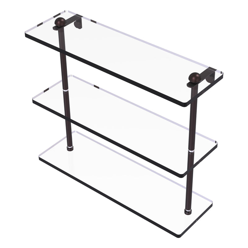 Triple Tiered Vanity Glass Shelf with Beveled Edges