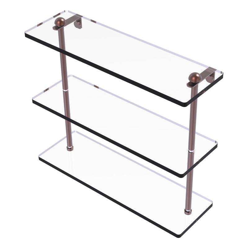 Triple Tiered Vanity Glass Shelf with Beveled Edges