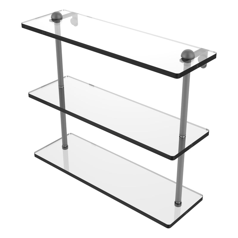 Triple Tiered Vanity Glass Shelf with Beveled Edges