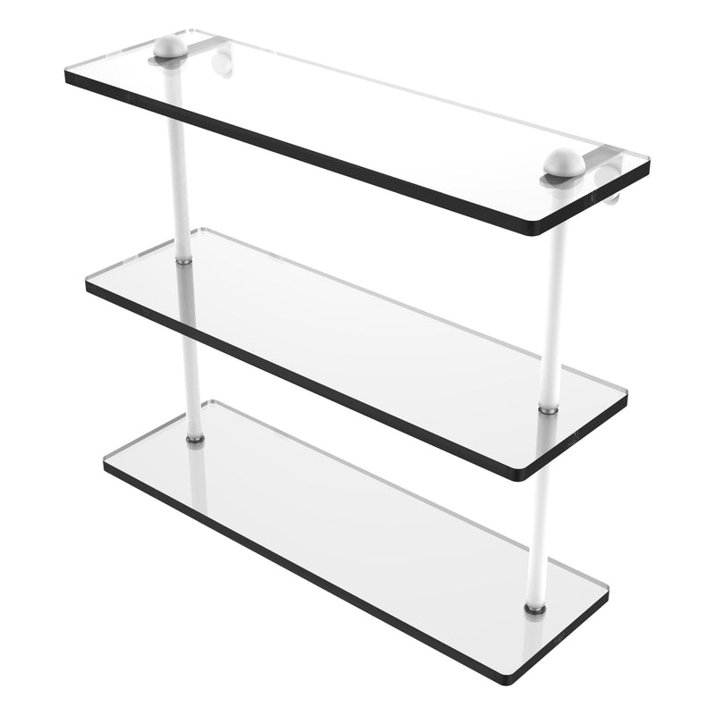 Triple Tiered Vanity Glass Shelf with Beveled Edges