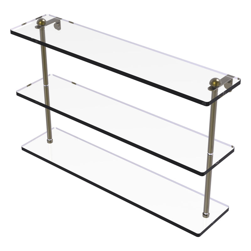 Triple Tiered Vanity Glass Shelf with Beveled Edges