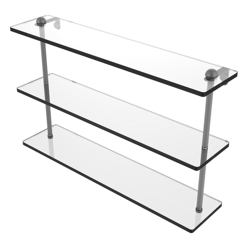 Triple Tiered Vanity Glass Shelf with Beveled Edges