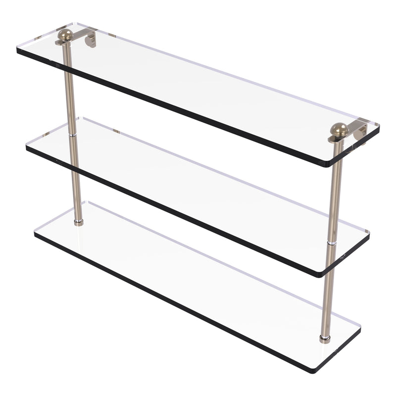 Triple Tiered Vanity Glass Shelf with Beveled Edges