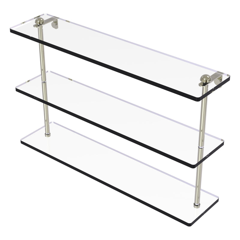 Triple Tiered Vanity Glass Shelf with Beveled Edges