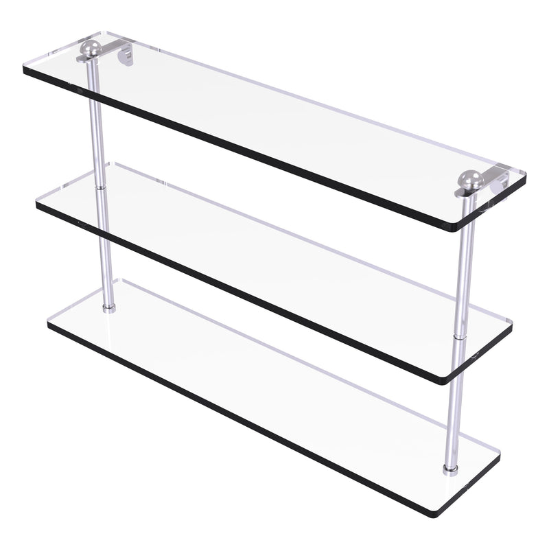 Triple Tiered Vanity Glass Shelf with Beveled Edges