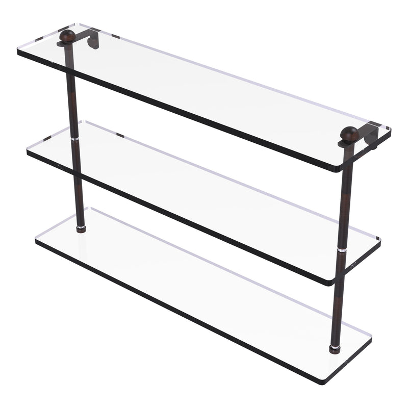 Triple Tiered Vanity Glass Shelf with Beveled Edges