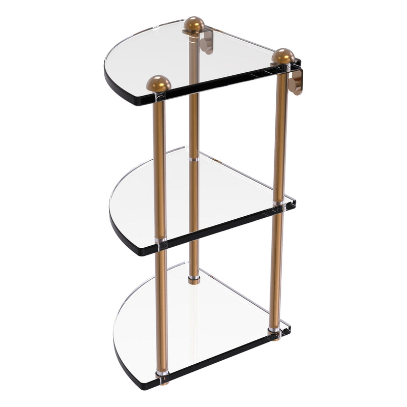 Three Tier Corner Glass Shelf