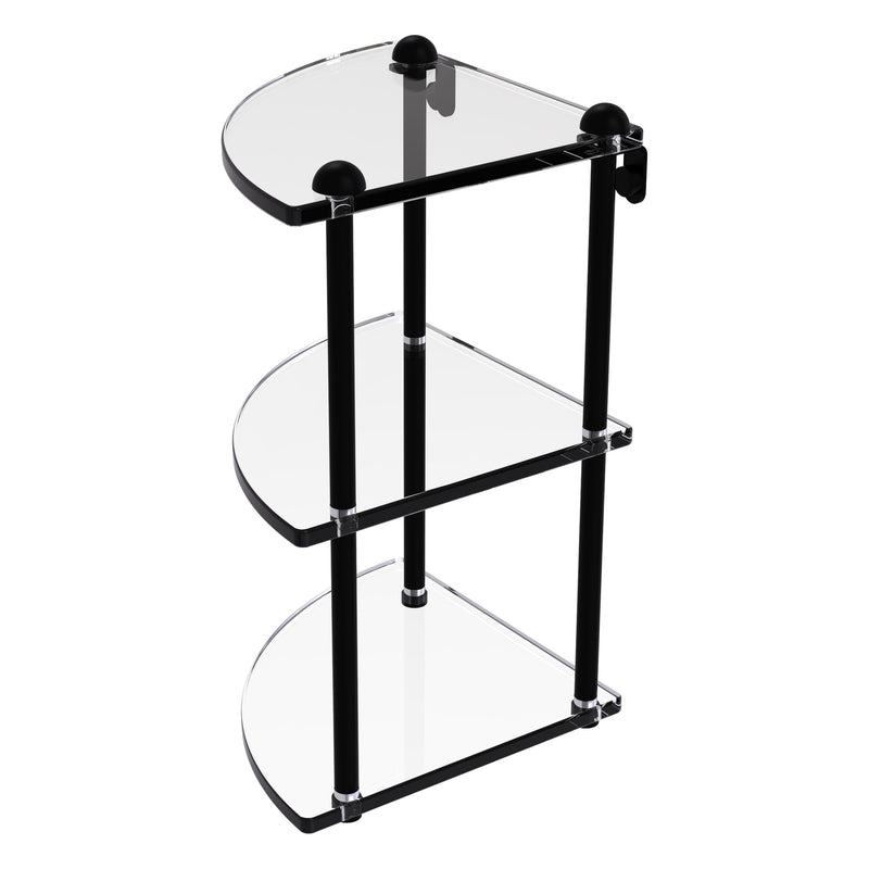 Three Tier Corner Glass Shelf