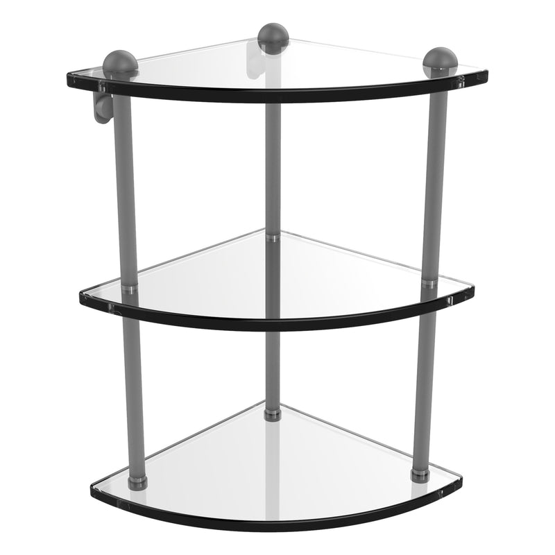 Three Tier Corner Glass Shelf