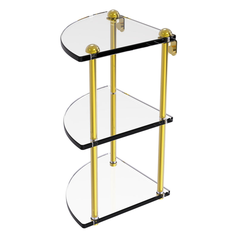 Three Tier Corner Glass Shelf