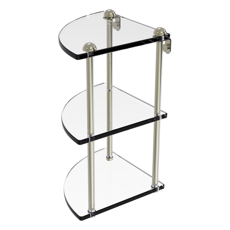 Three Tier Corner Glass Shelf