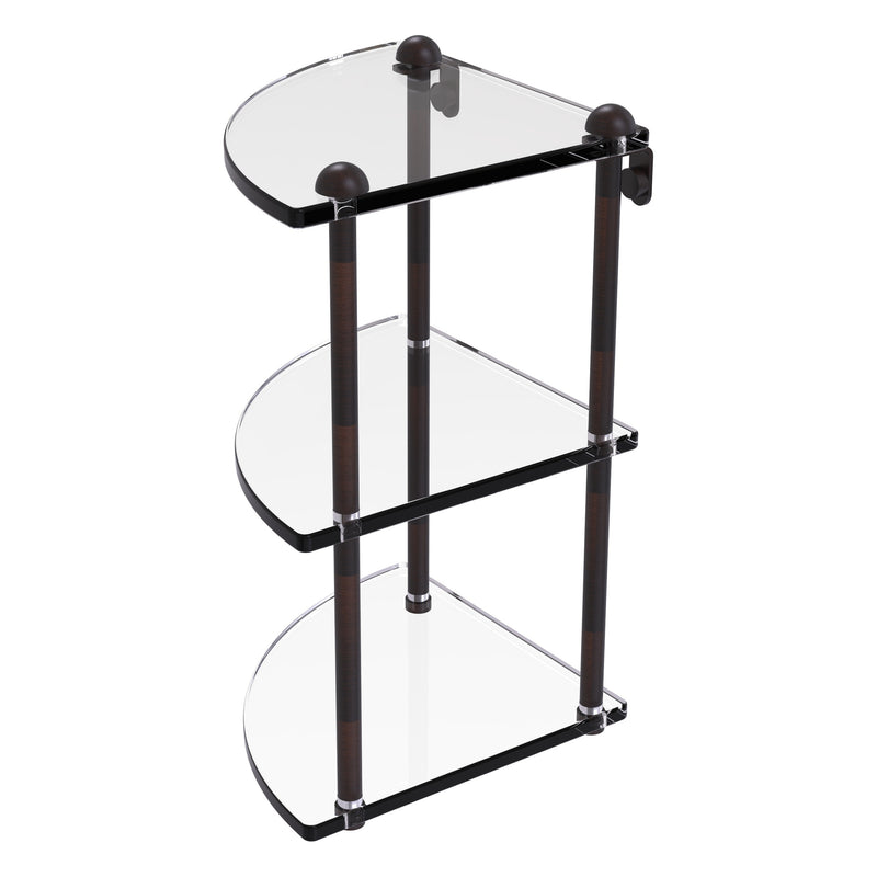 Three Tier Corner Glass Shelf