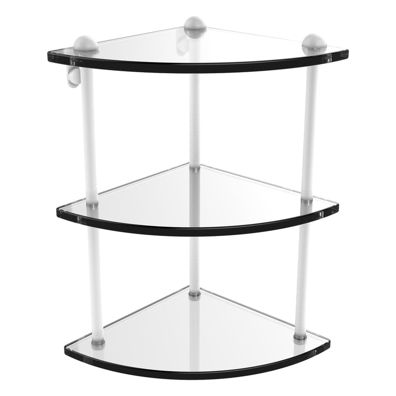 Three Tier Corner Glass Shelf