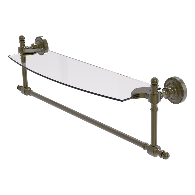 Retro Dot Collection Glass Vanity Shelf  with Integrated Towel Bar