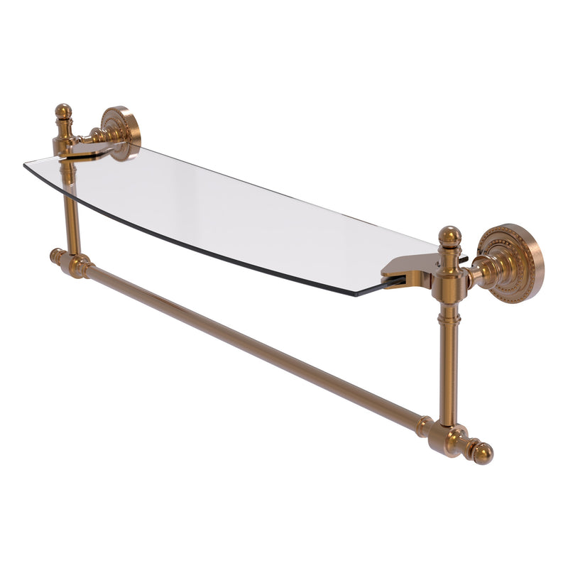 Retro Dot Collection Glass Vanity Shelf  with Integrated Towel Bar