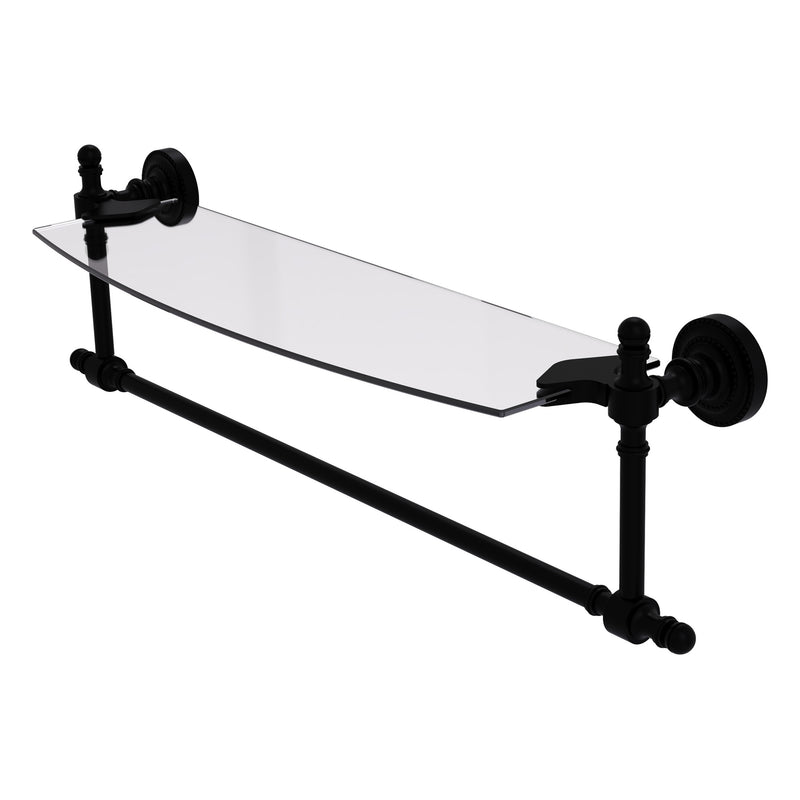 Retro Dot Collection Glass Vanity Shelf  with Integrated Towel Bar