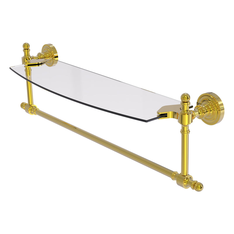 Retro Dot Collection Glass Vanity Shelf  with Integrated Towel Bar