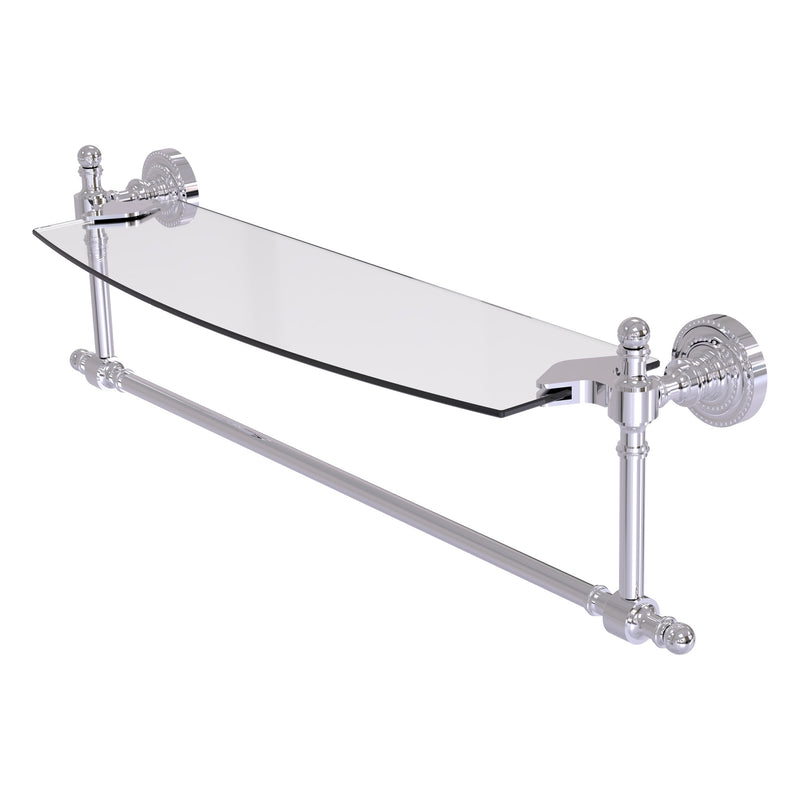 Retro Dot Collection Glass Vanity Shelf  with Integrated Towel Bar