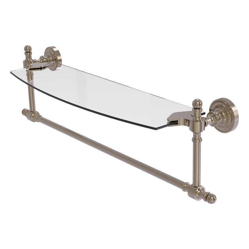 Retro Dot Collection Glass Vanity Shelf  with Integrated Towel Bar