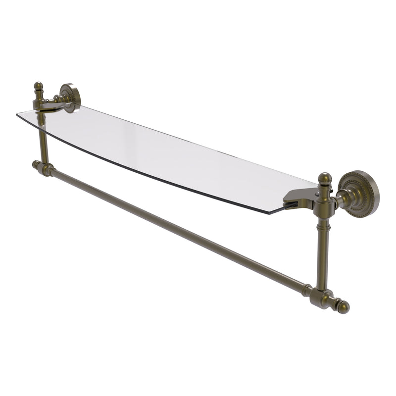 Retro Dot Collection Glass Vanity Shelf  with Integrated Towel Bar