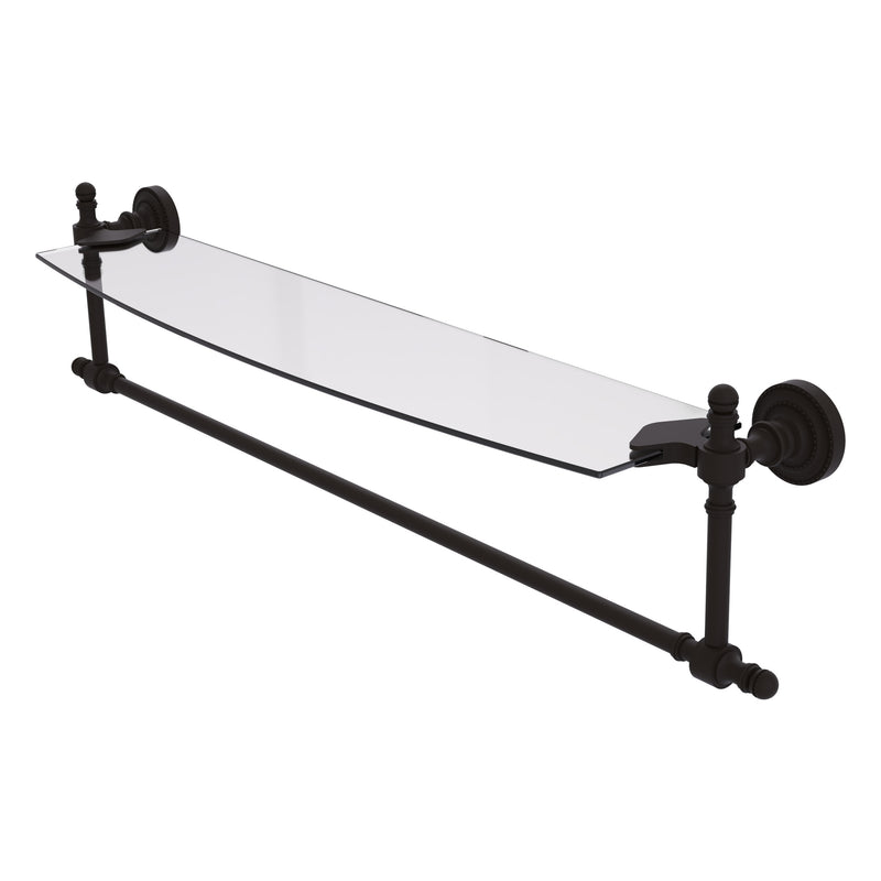 Retro Dot Collection Glass Vanity Shelf  with Integrated Towel Bar