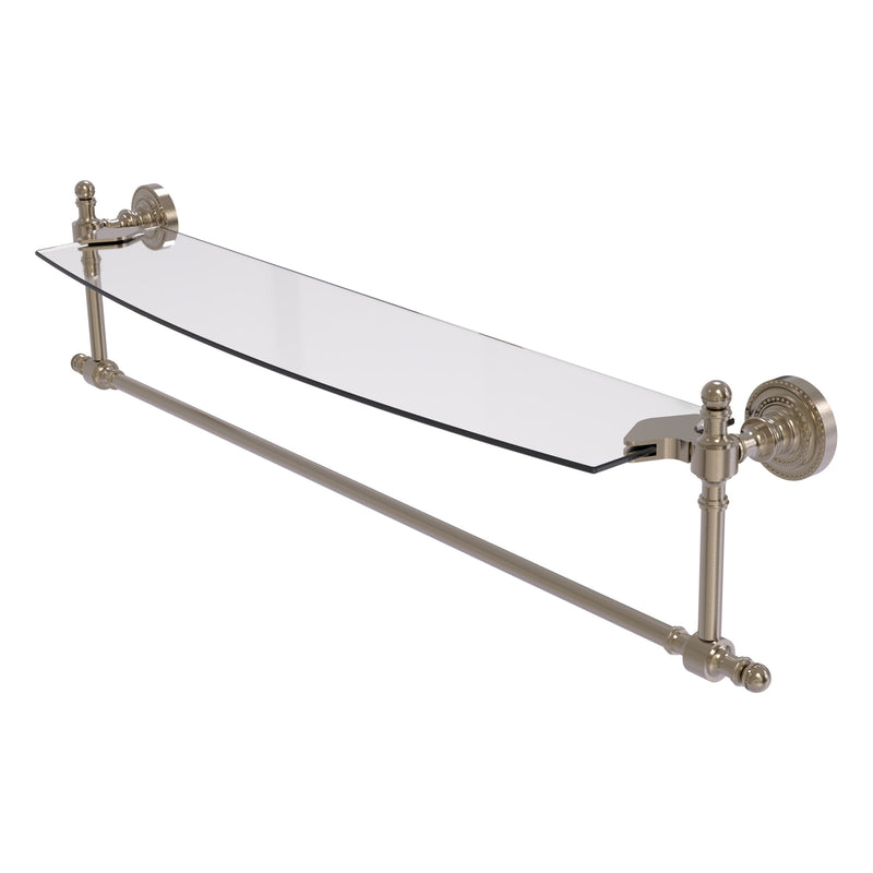 Retro Dot Collection Glass Vanity Shelf  with Integrated Towel Bar