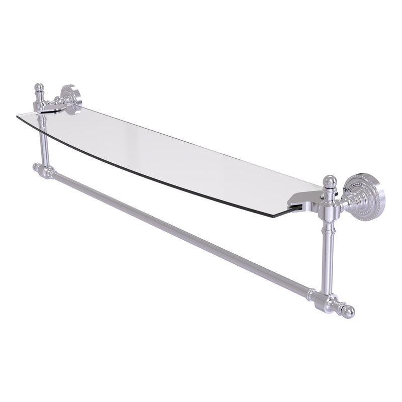 Retro Dot Collection Glass Vanity Shelf  with Integrated Towel Bar