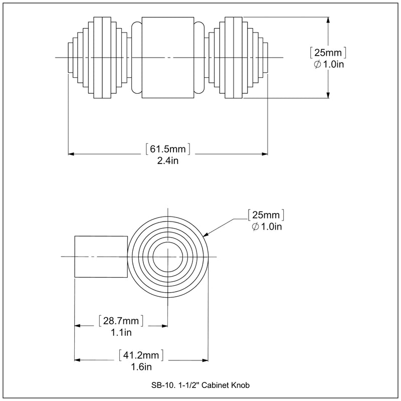 1-1/2 Inch Cabinet Knob