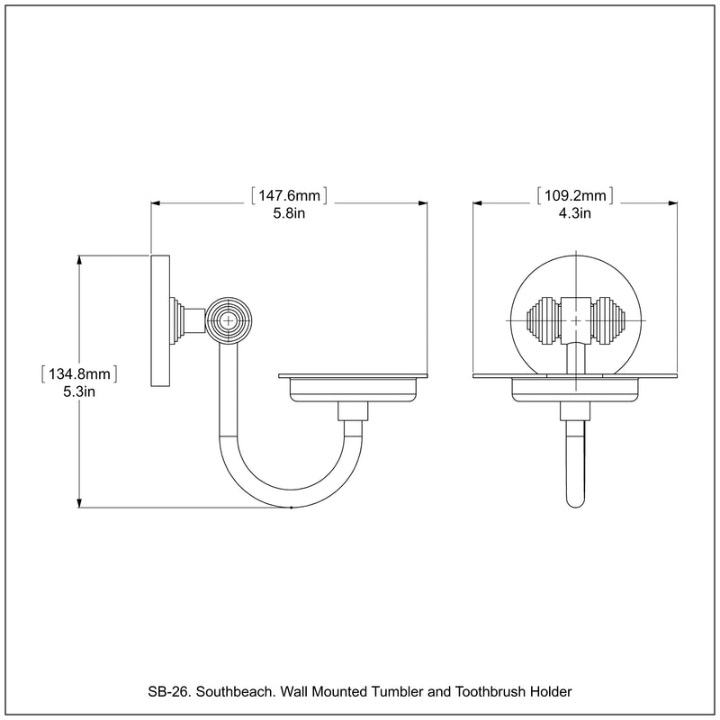 Wall Mounted Tumbler and Toothbrush Holder