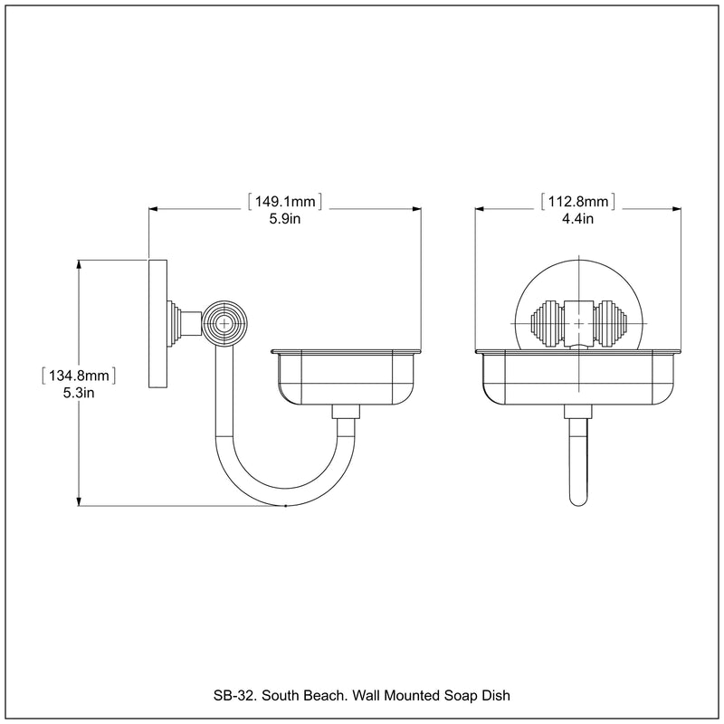 South Beach Collection Wall Mounted Soap Dish