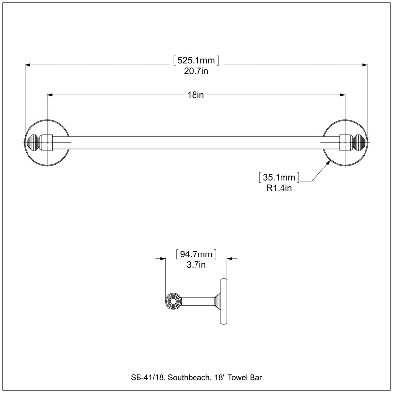 Southbeach Collection Towel Bar