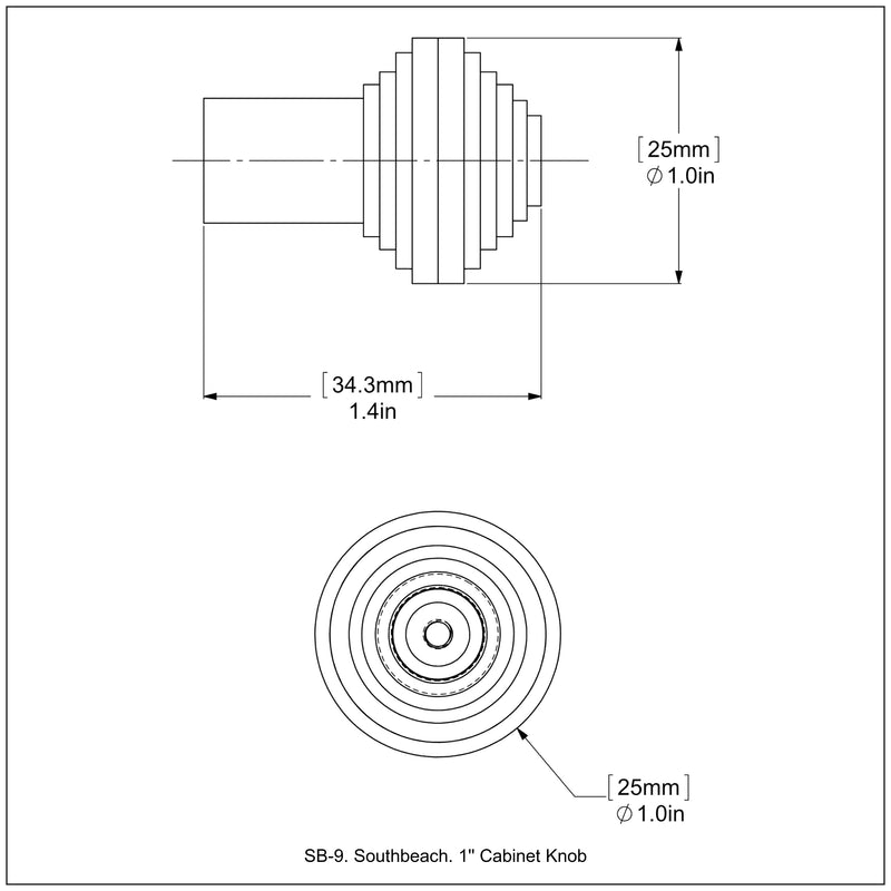 1 Inch Cabinet Knob