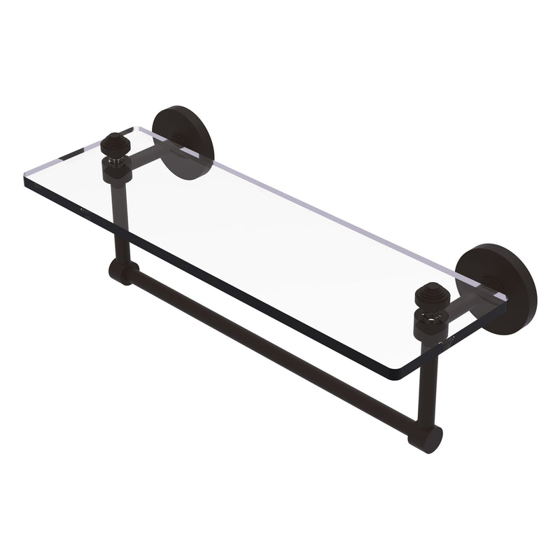 Southbeach Collection Glass Vanity Shelf  with Integrated Towel Bar