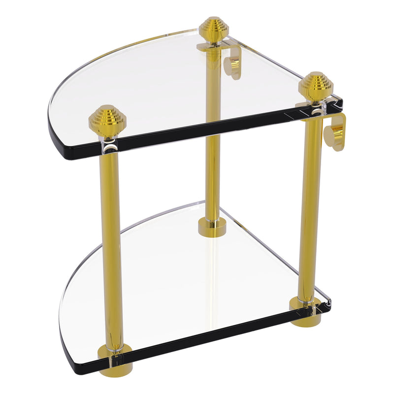 Two Tier Corner Glass Shelf