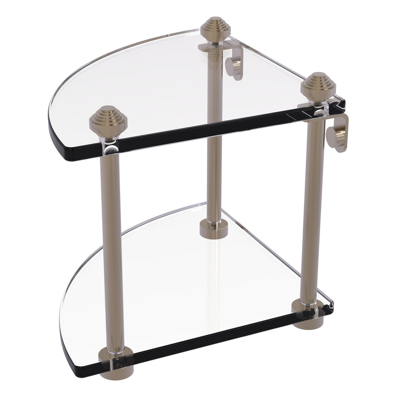 Two Tier Corner Glass Shelf