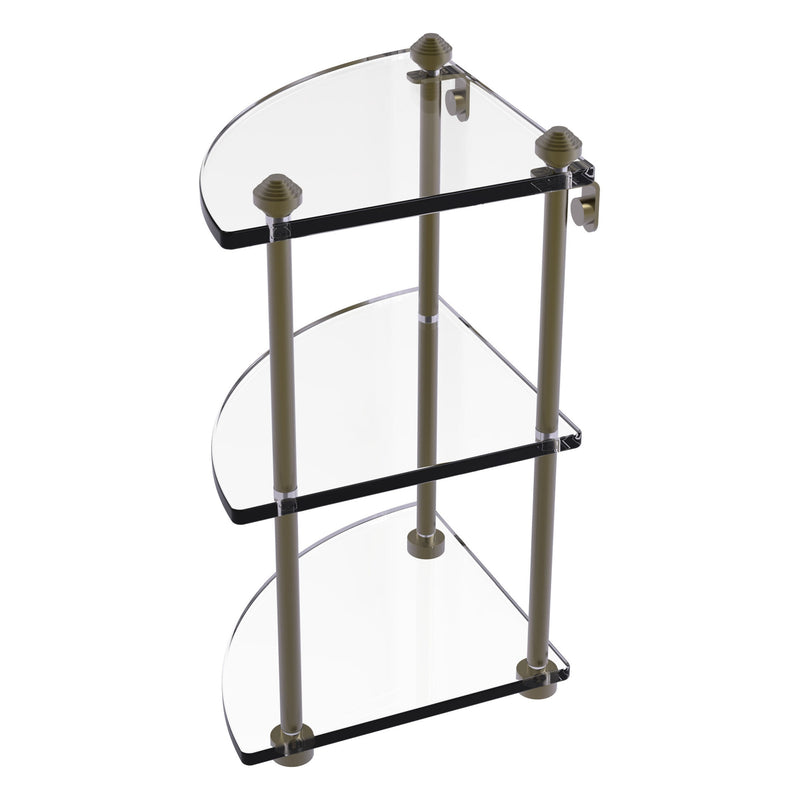 Three Tier Corner Glass Shelf