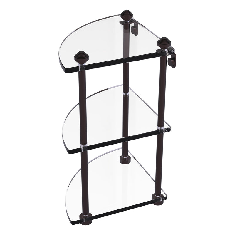 Three Tier Corner Glass Shelf