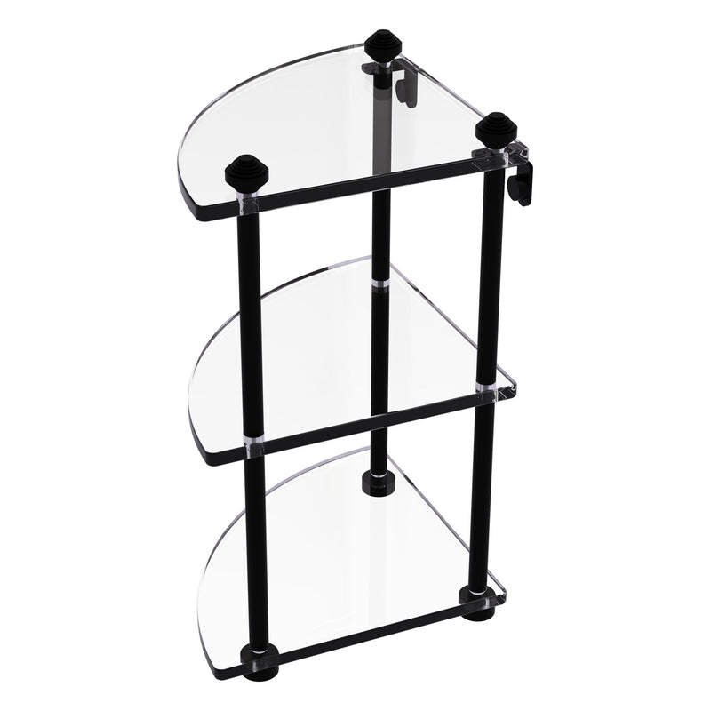 Three Tier Corner Glass Shelf