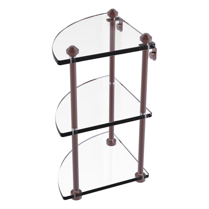 Three Tier Corner Glass Shelf