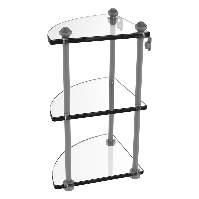 Three Tier Corner Glass Shelf