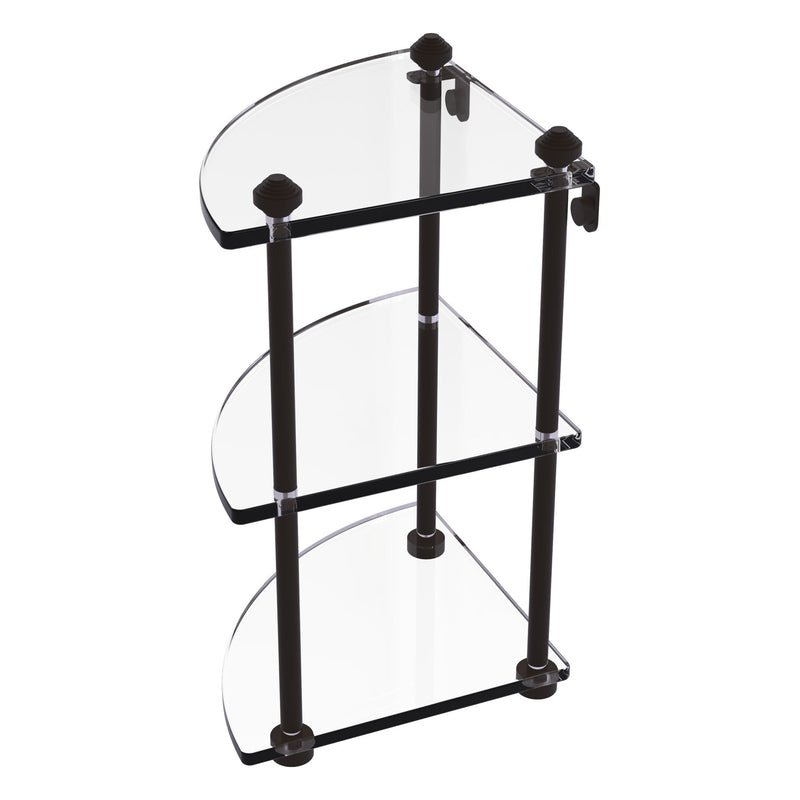 Three Tier Corner Glass Shelf